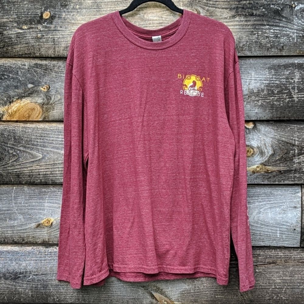 Big Cat Rescue Long Sleeve Lion Record Shirt Red